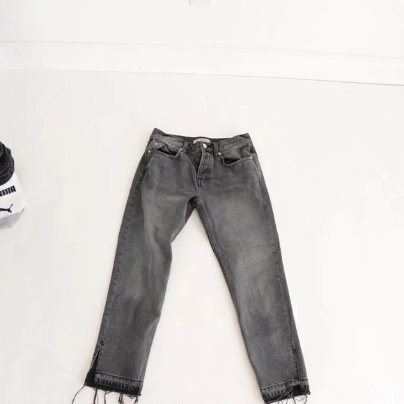 Free People We The Free Black Crop with Raw Hem Denim Jeans Size 25 - Picture 2 of 12